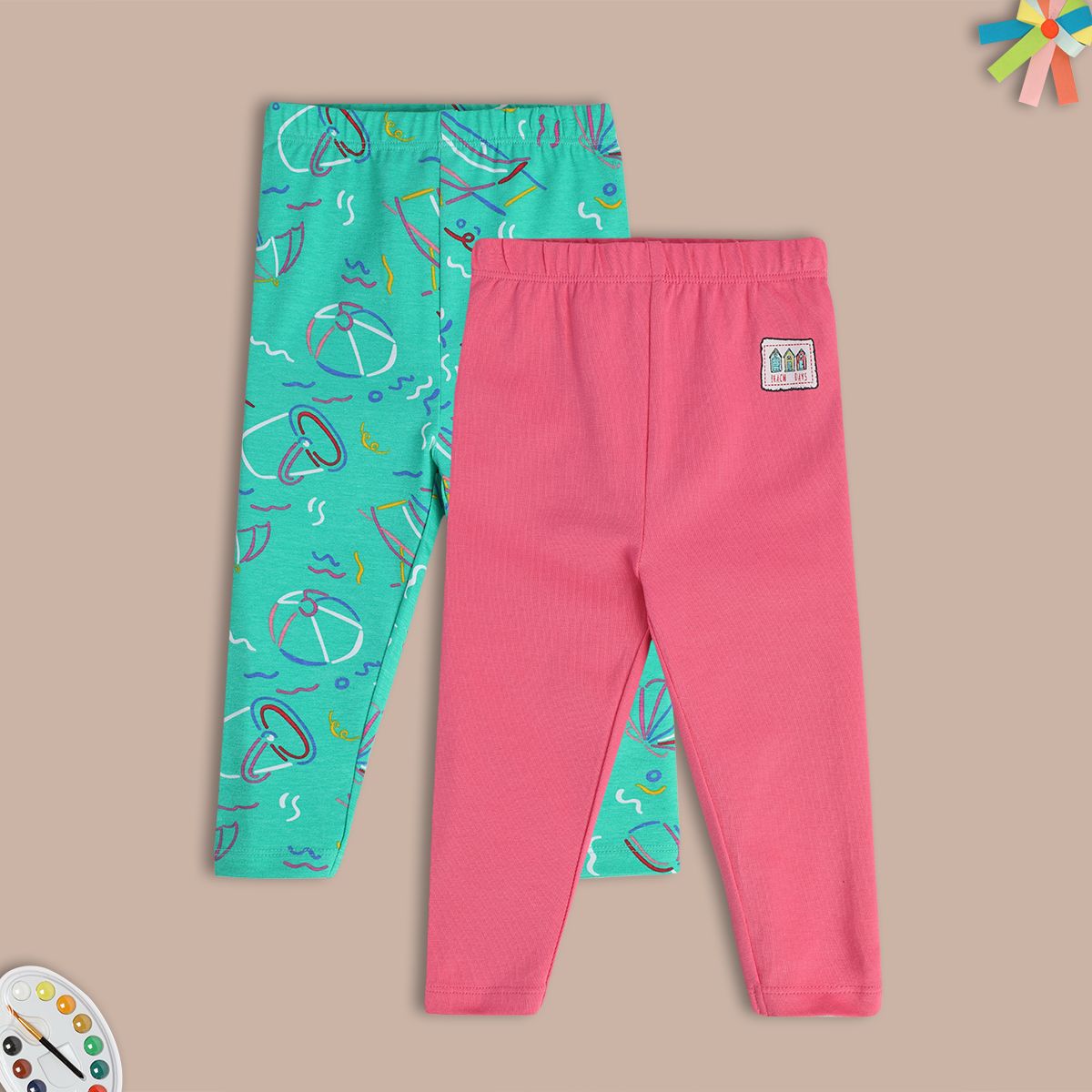 Girls Green/Pink Legging