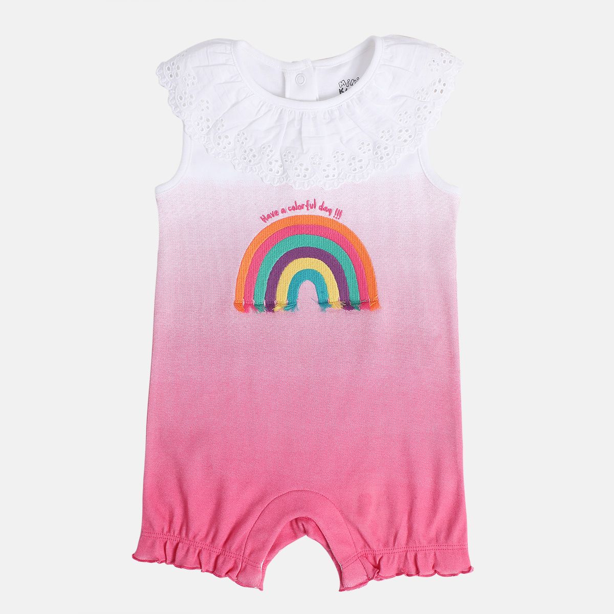 Girls Pink Sleeve Less Romper