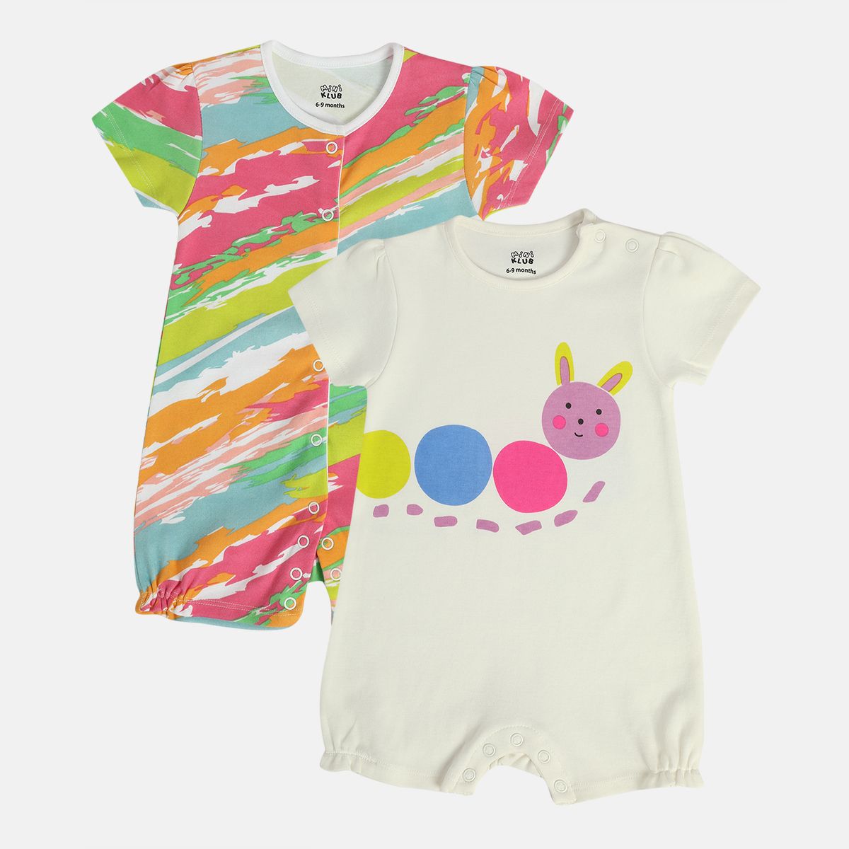 Girls Multicolor Pack Of 2 Romper
