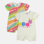Girls Multicolor Pack Of 2 Romper