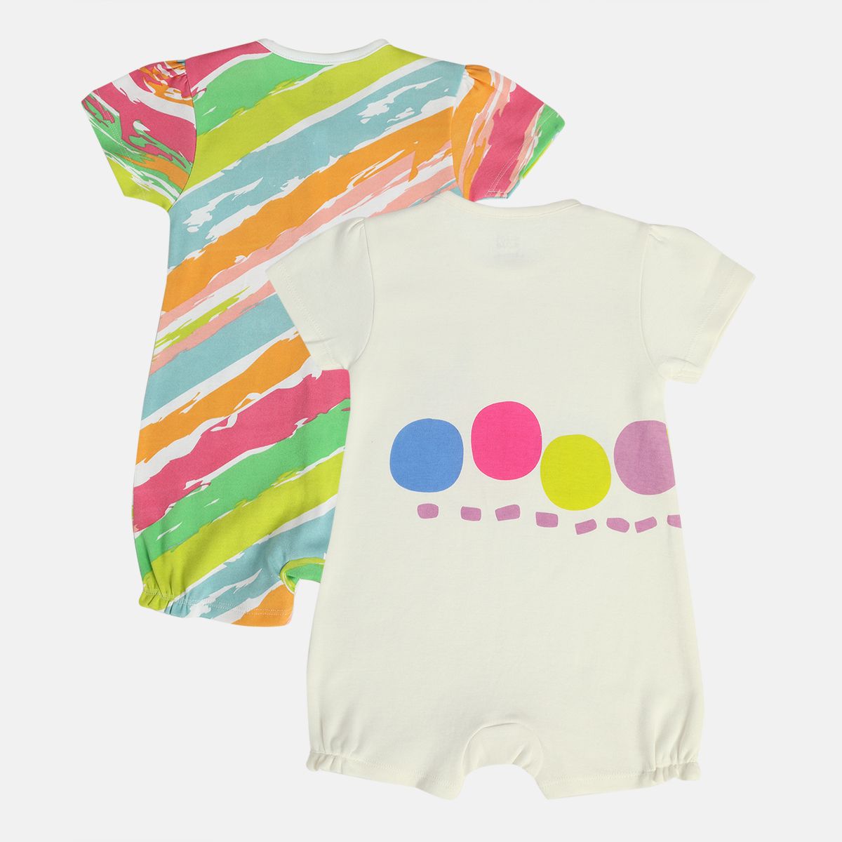 Girls Multicolor Pack Of 2 Romper
