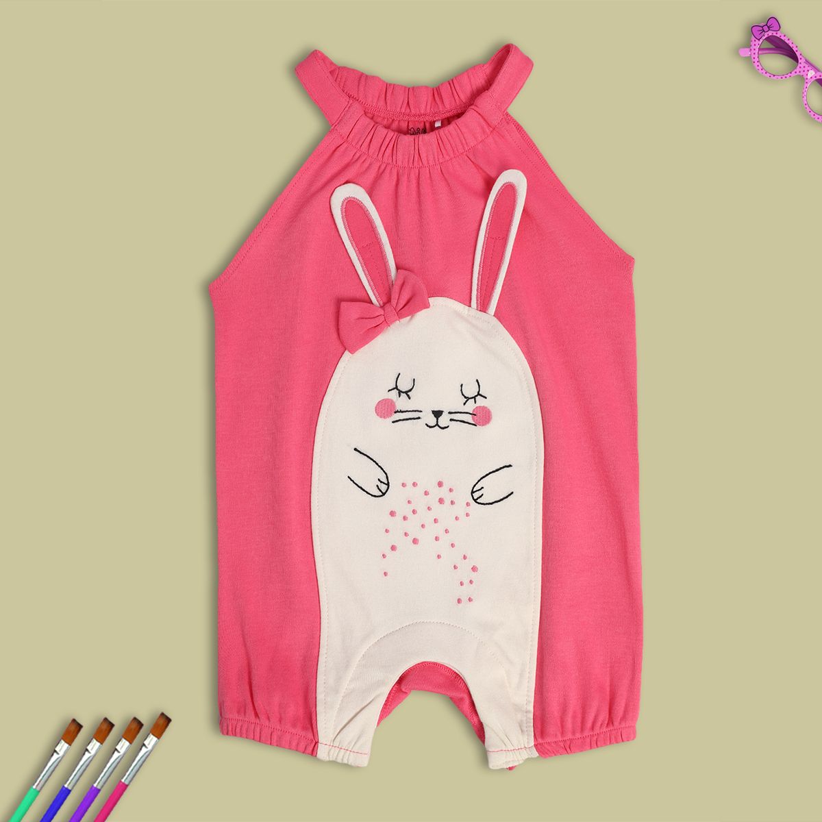Girls Pink Romper