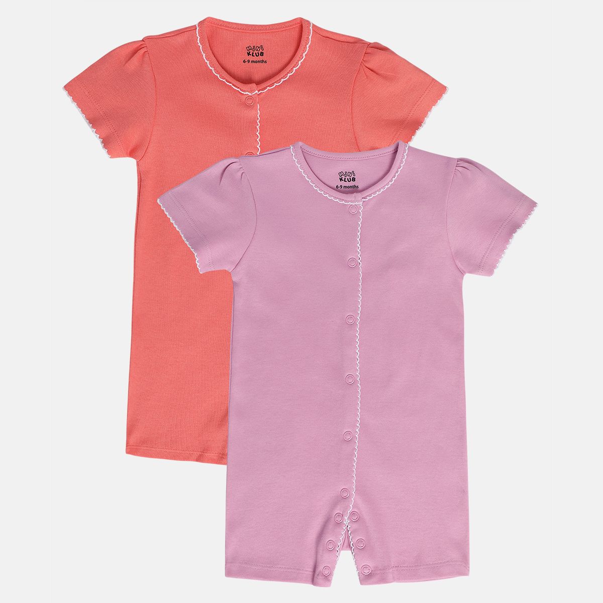 Girls Multicolor Pack Of 2 Romper