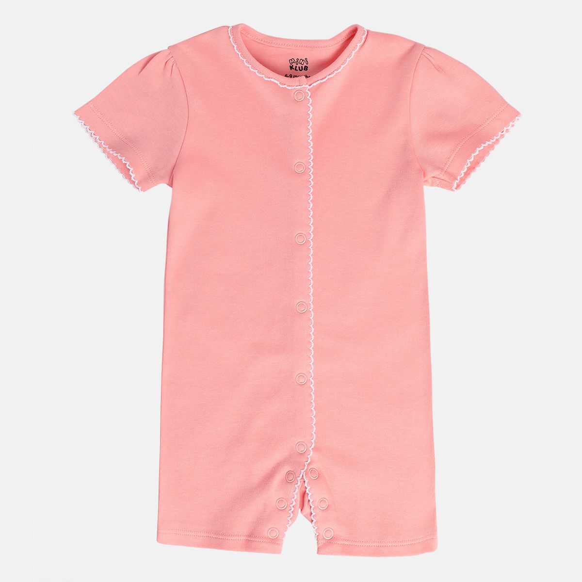 Girls Orange/Pink Front Open Romper