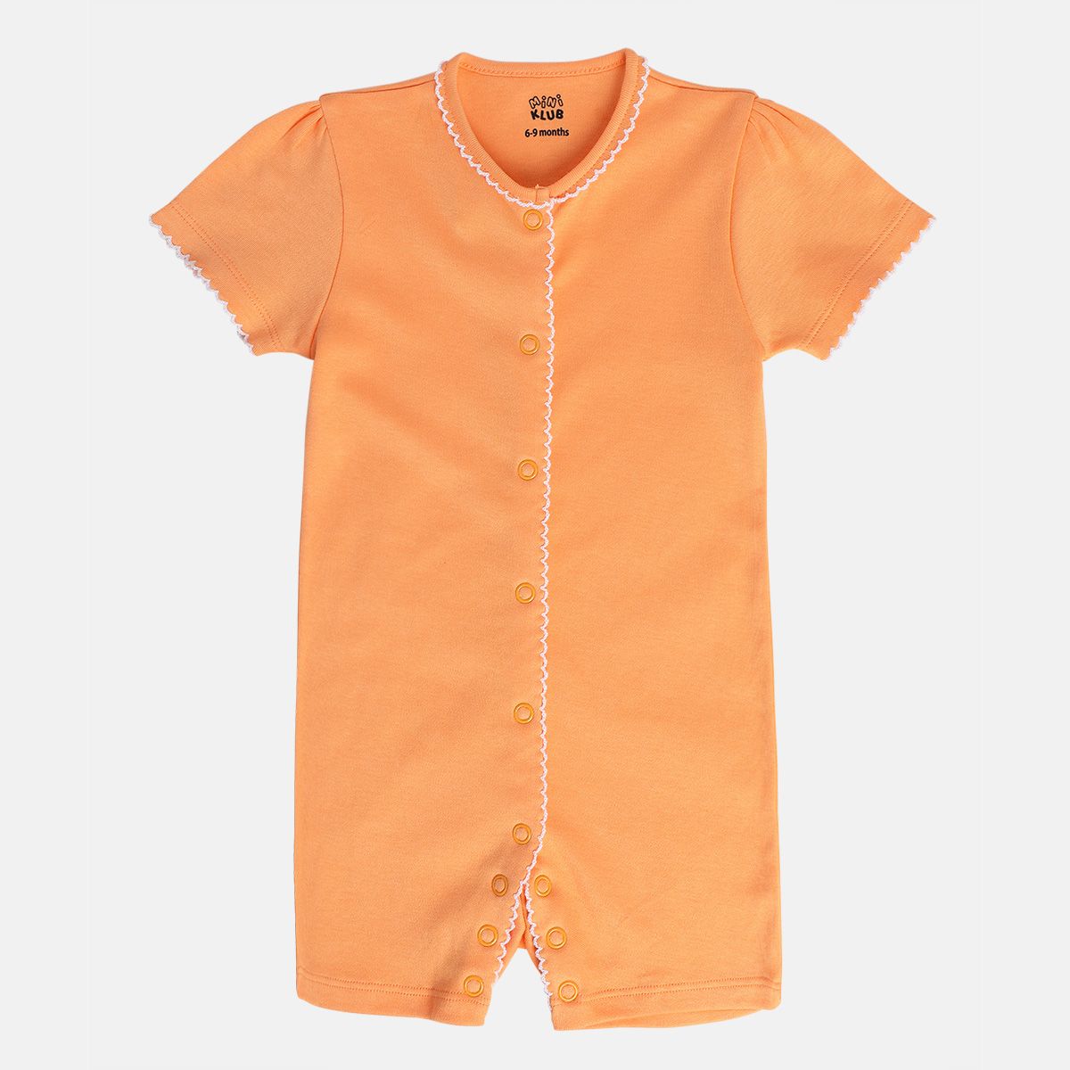 Girls Orange/Pink Front Open Romper