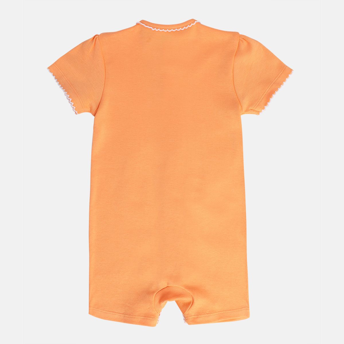 Girls Orange/Pink Front Open Romper