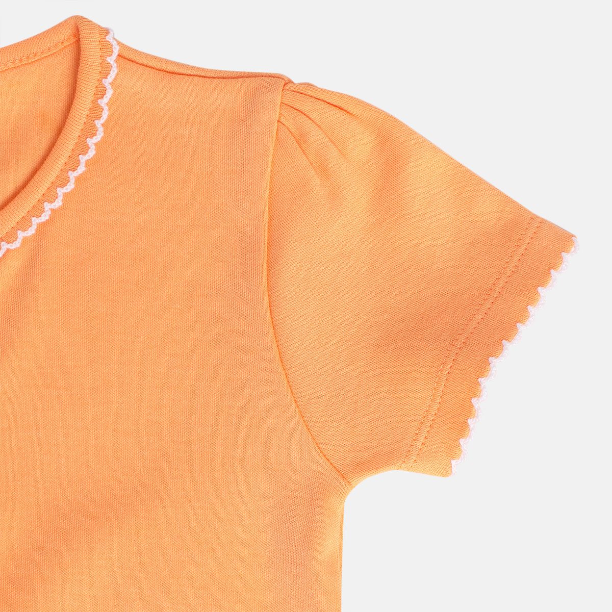 Girls Orange/Pink Front Open Romper