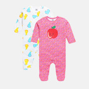 Girls Multicolor Pack Of 2 Sleep Suit