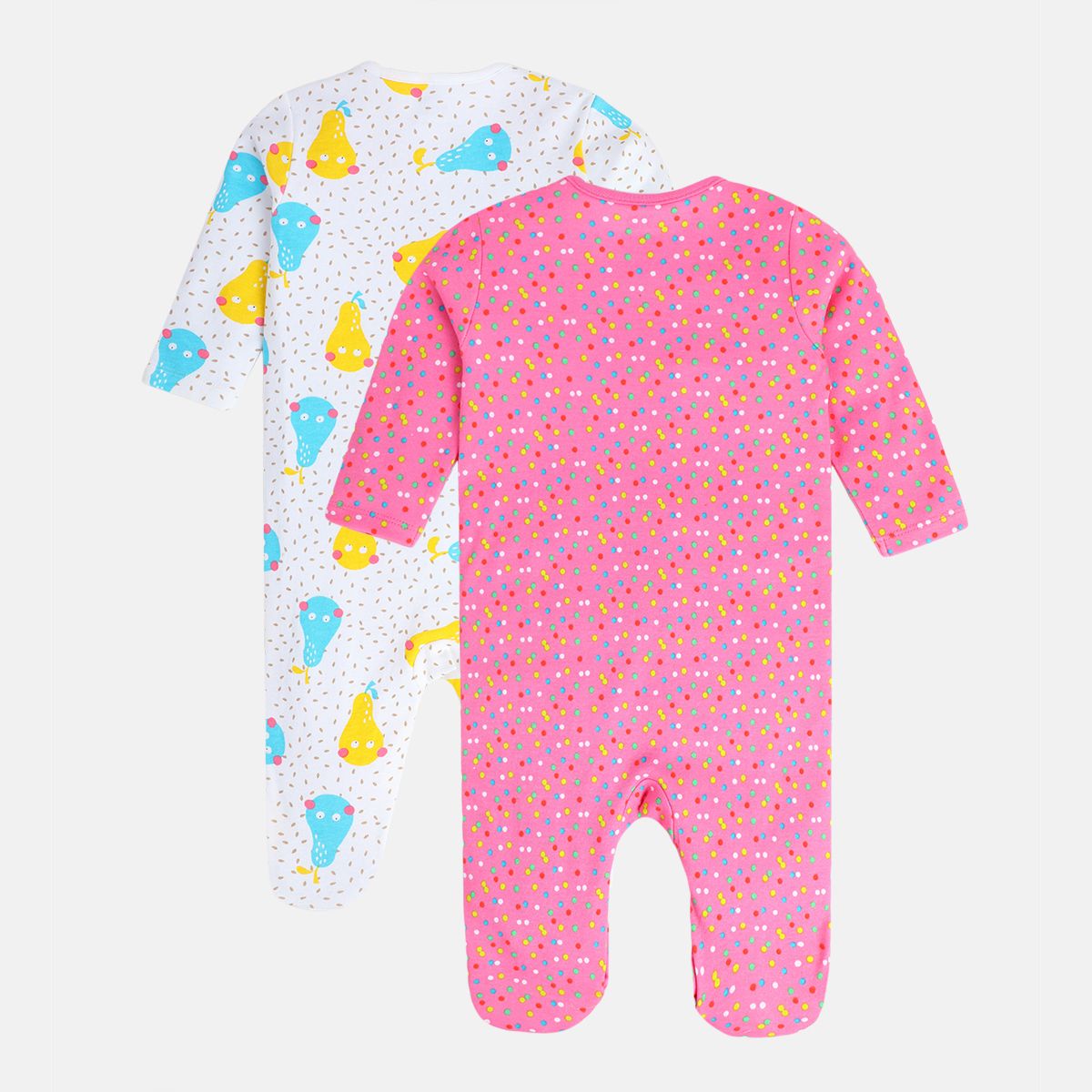 Girls Multicolor Pack Of 2 Sleep Suit