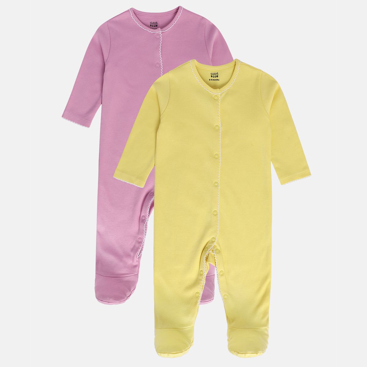 Girls Multicolor Pack Of 2 Sleep Suit