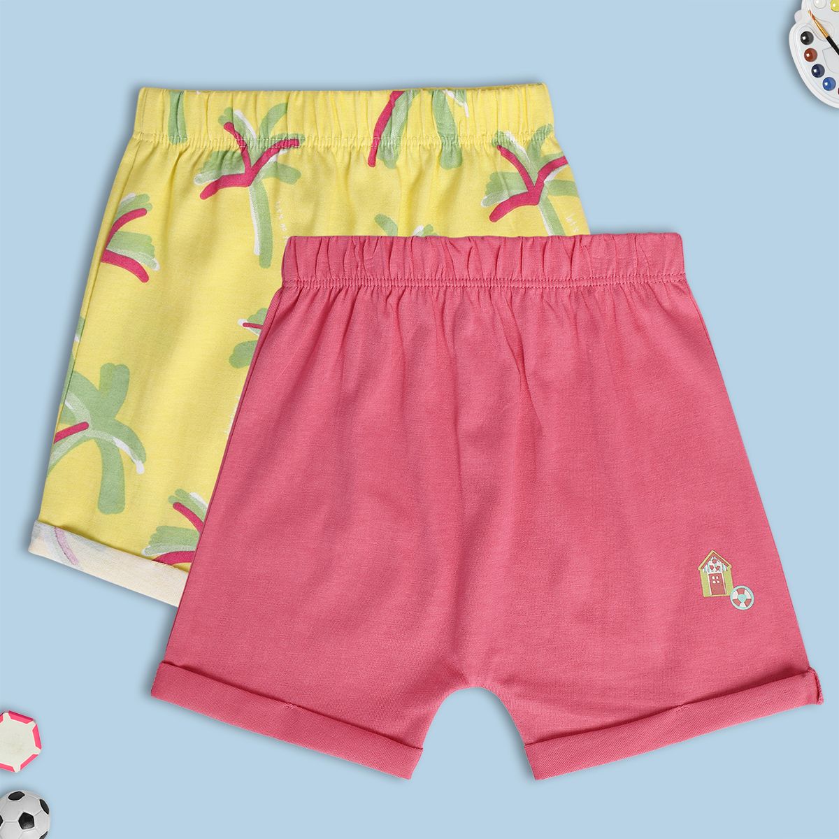 Girls Multicolor Pack Of 2 Shorts