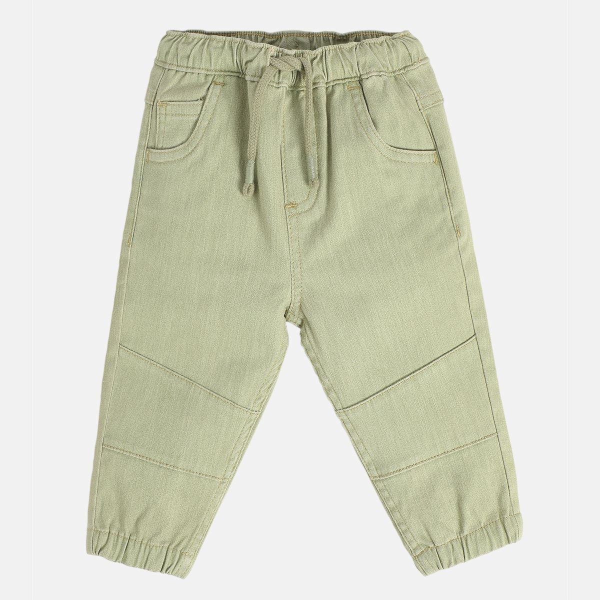 Boys Olive Green Pack Of 1 Denim Pant