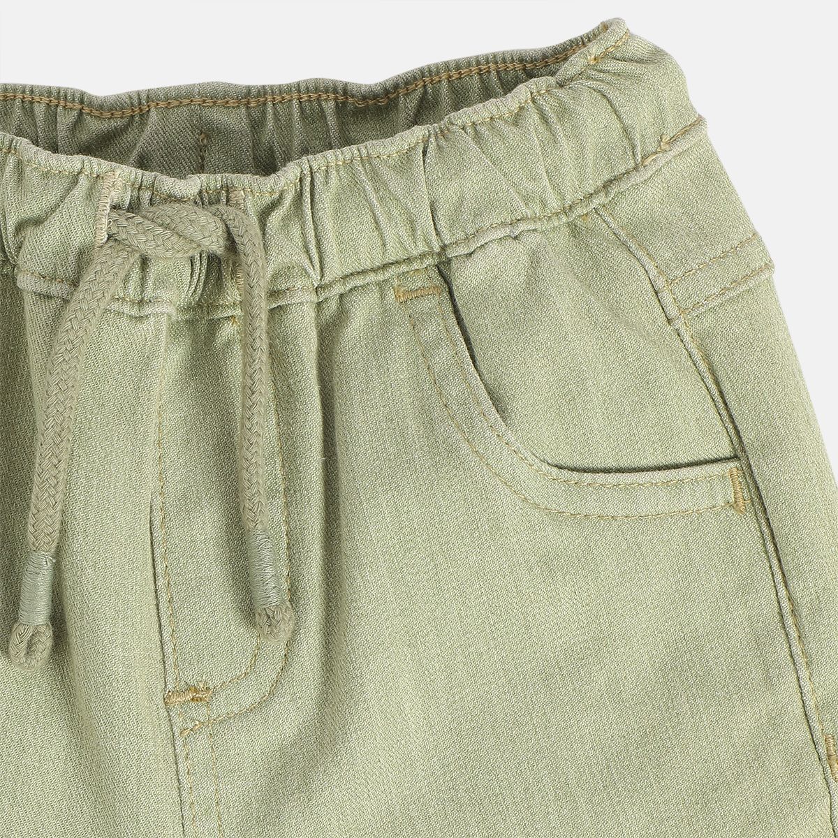 Boys Olive Green Pack Of 1 Denim Pant