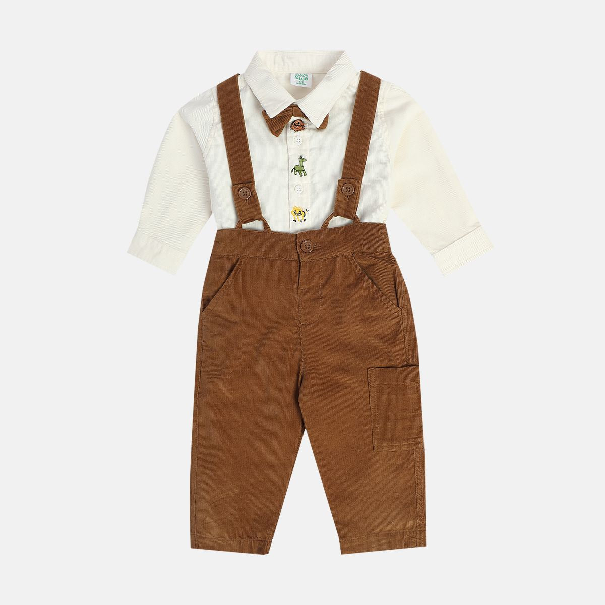 Boys Marshmallow Dungaree Set