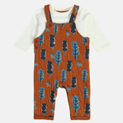 Boys Marshmallow/Brown Dungaree Set (Pack Of 2)