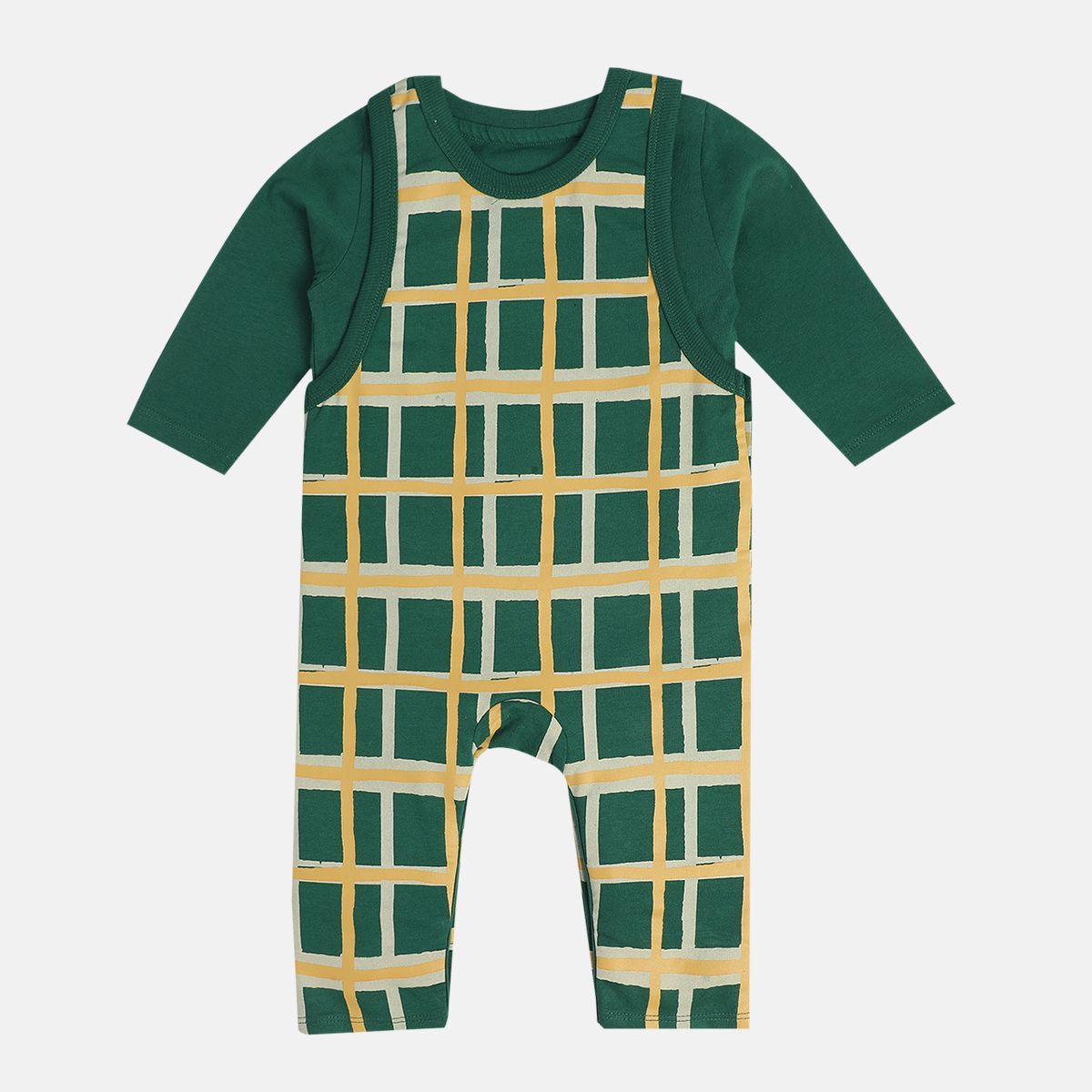 Boys Green Dungaree Set