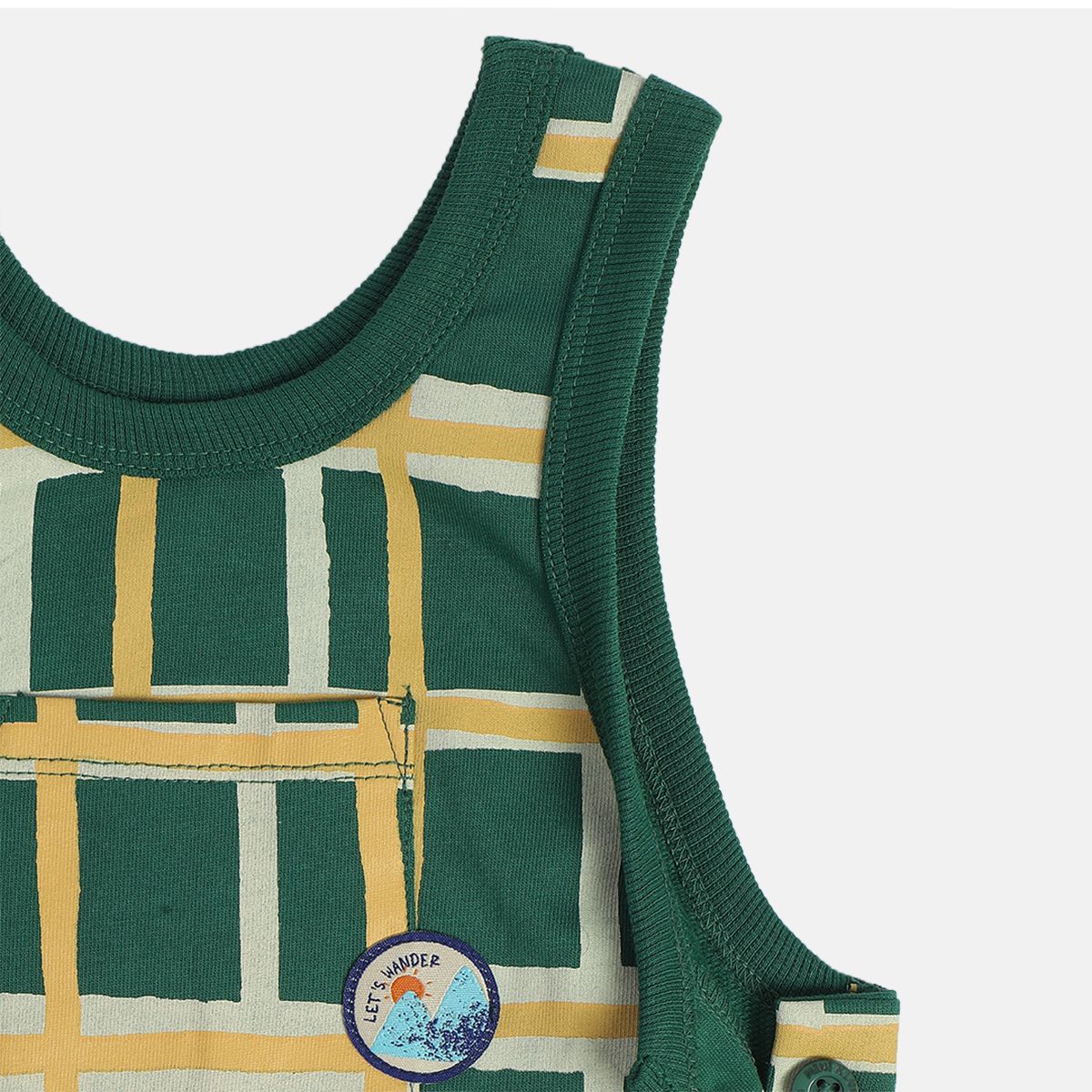 Boys Green Dungaree Set