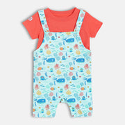Boys Multi Half Sleeve Dungaree Set