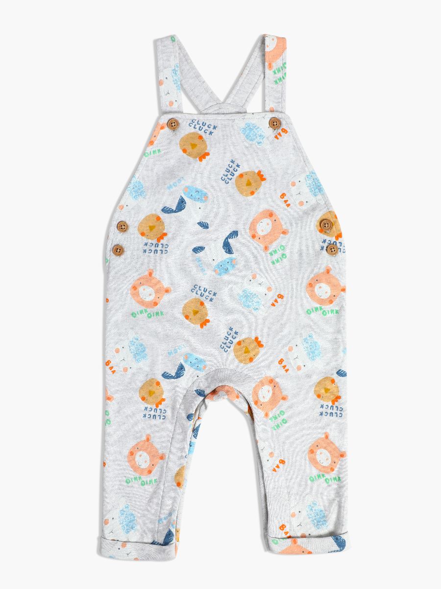 Minicuddles Boys Baby Dungaree Set - Grey