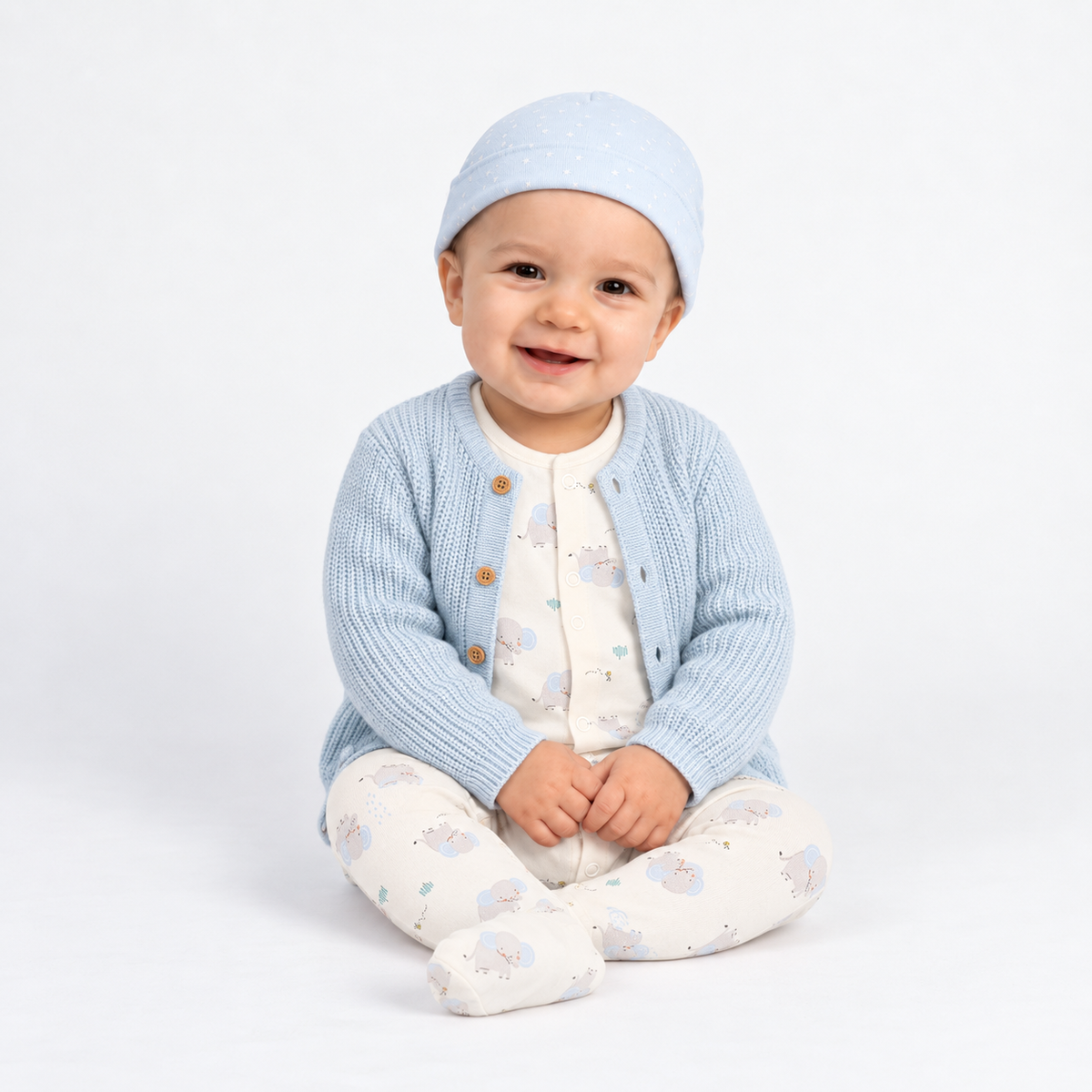 Baby Boys Pack of 5  Gift Set with Cardigan, Multicolour