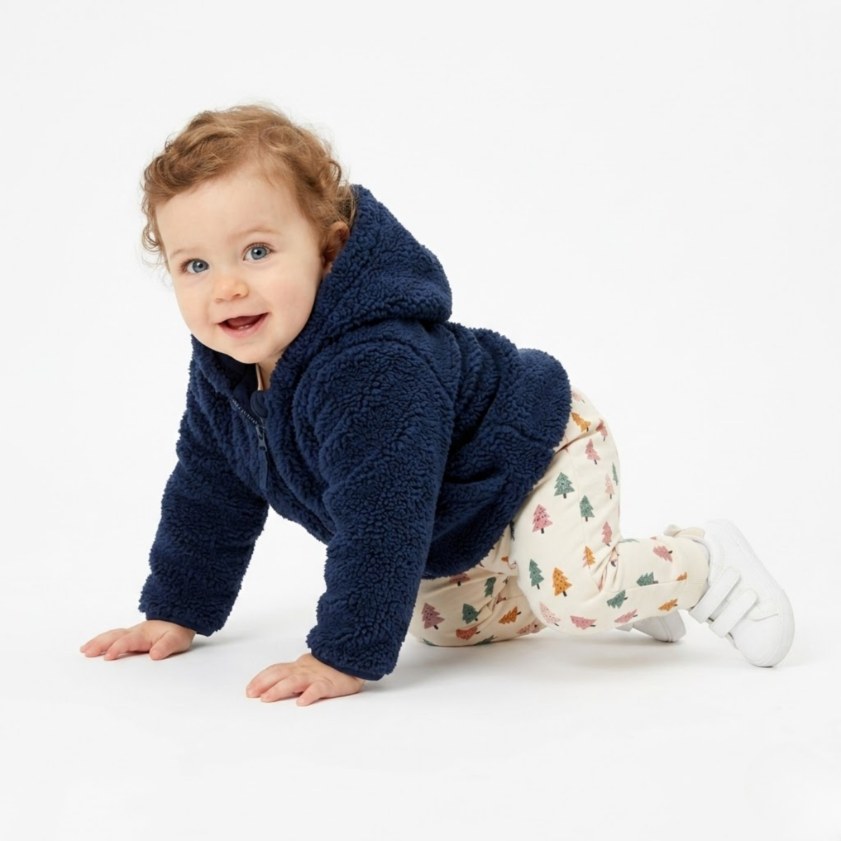 Baby Boys Solid Hooded Jacket, Navy