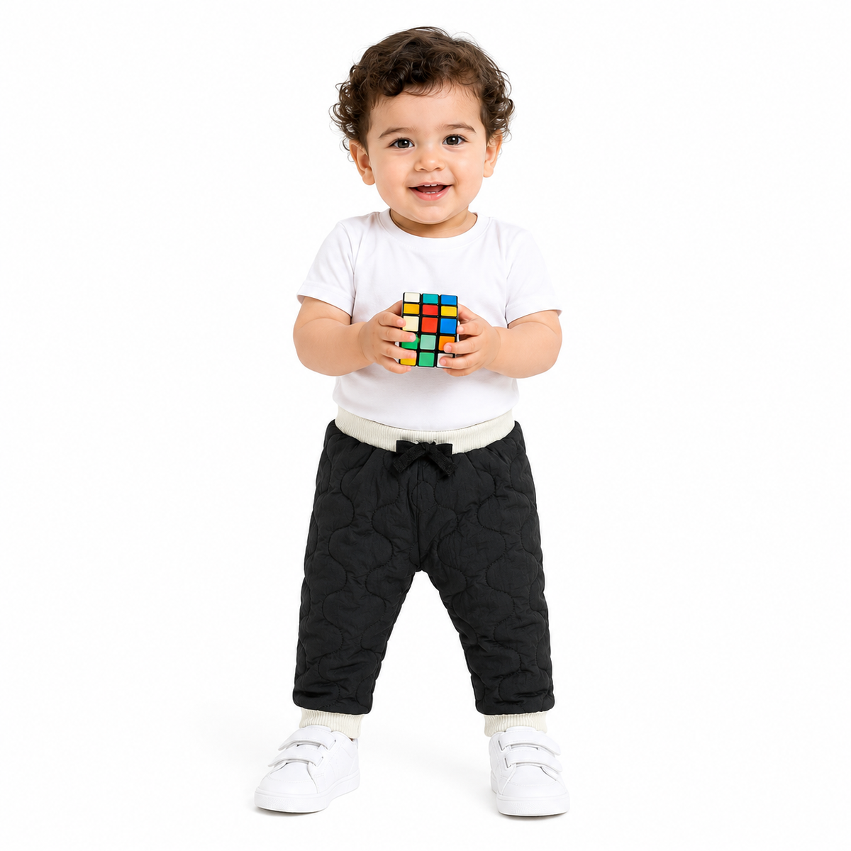 Baby boys Black Cotton Woven Pant Casual Wear