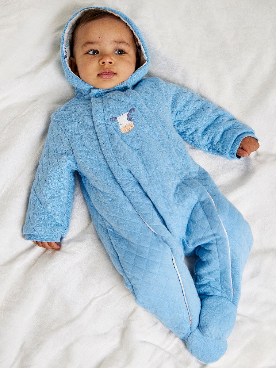 Minicuddles Boys New Born Sleep Suit - Blue
