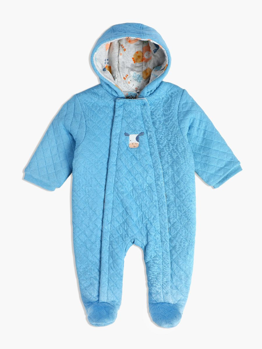 Minicuddles Boys New Born Sleep Suit - Blue