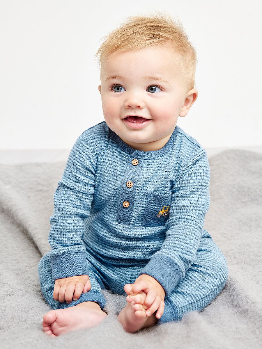 Minicuddles Boys New Born Romper - Blue