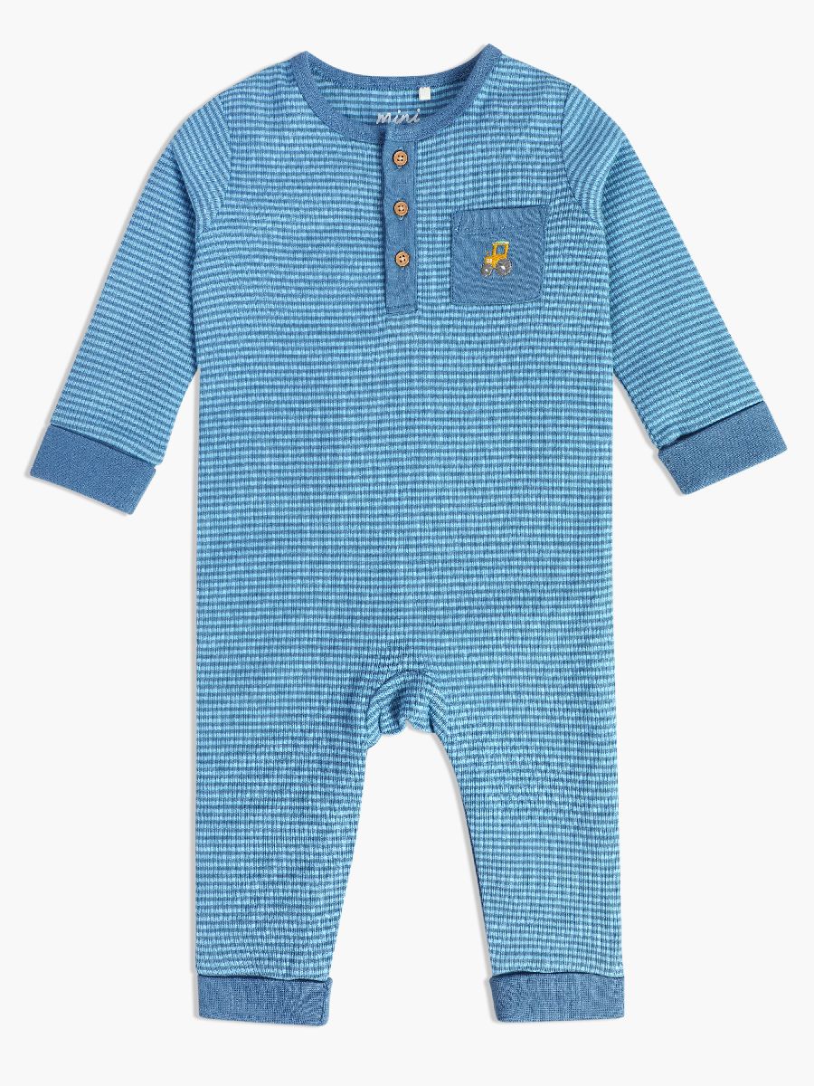 Minicuddles Boys New Born Romper - Blue