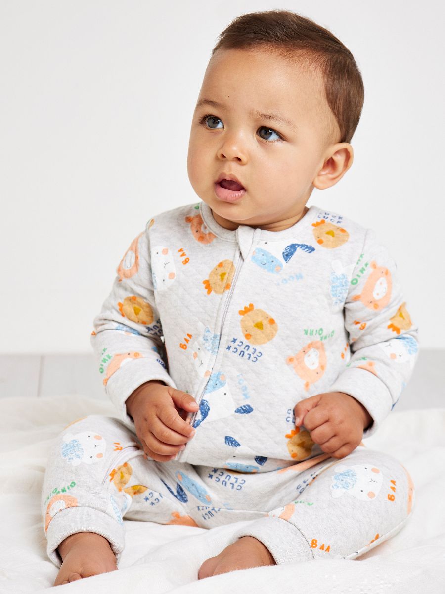 Minicuddles Boys New Born Romper - Grey