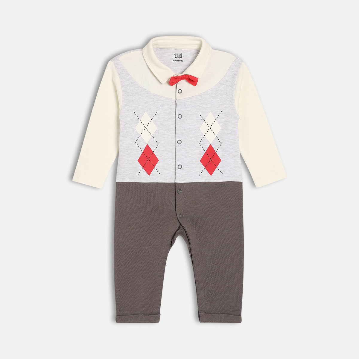 Boys Grey Full Sleeve Romper