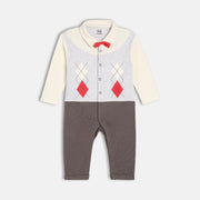 Boys Grey Full Sleeve Romper