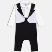 Boys Collar Long Sleeve Romper - Multi