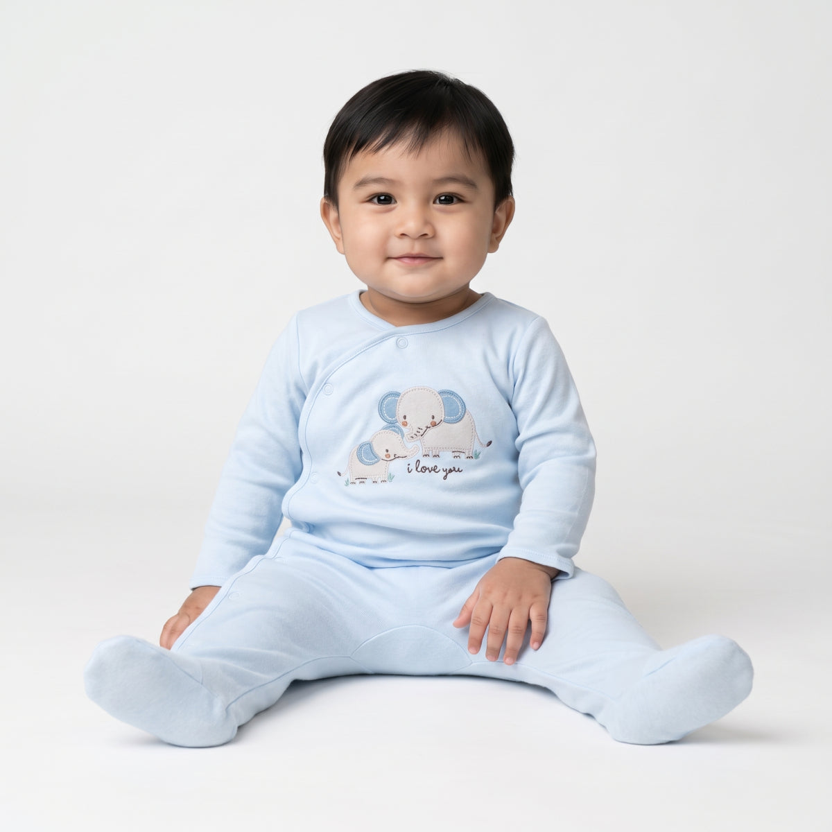 Baby boys Blue Cotton Sleep Suit Casual Wear