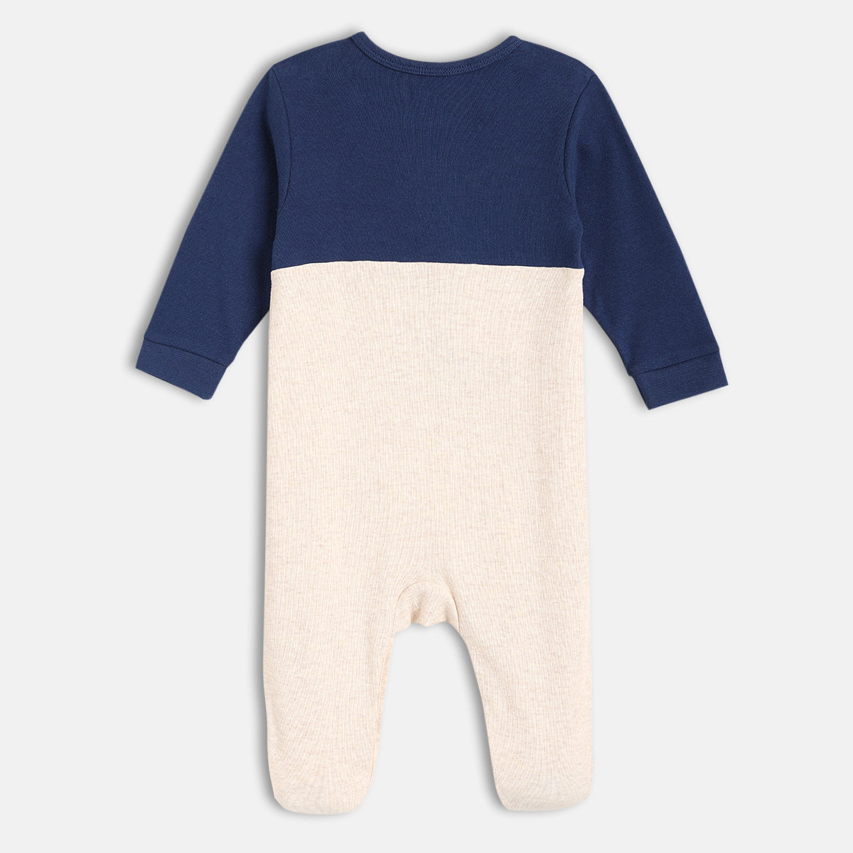 Boys Navy Full Sleeve Full Length Knit Sleep Suit