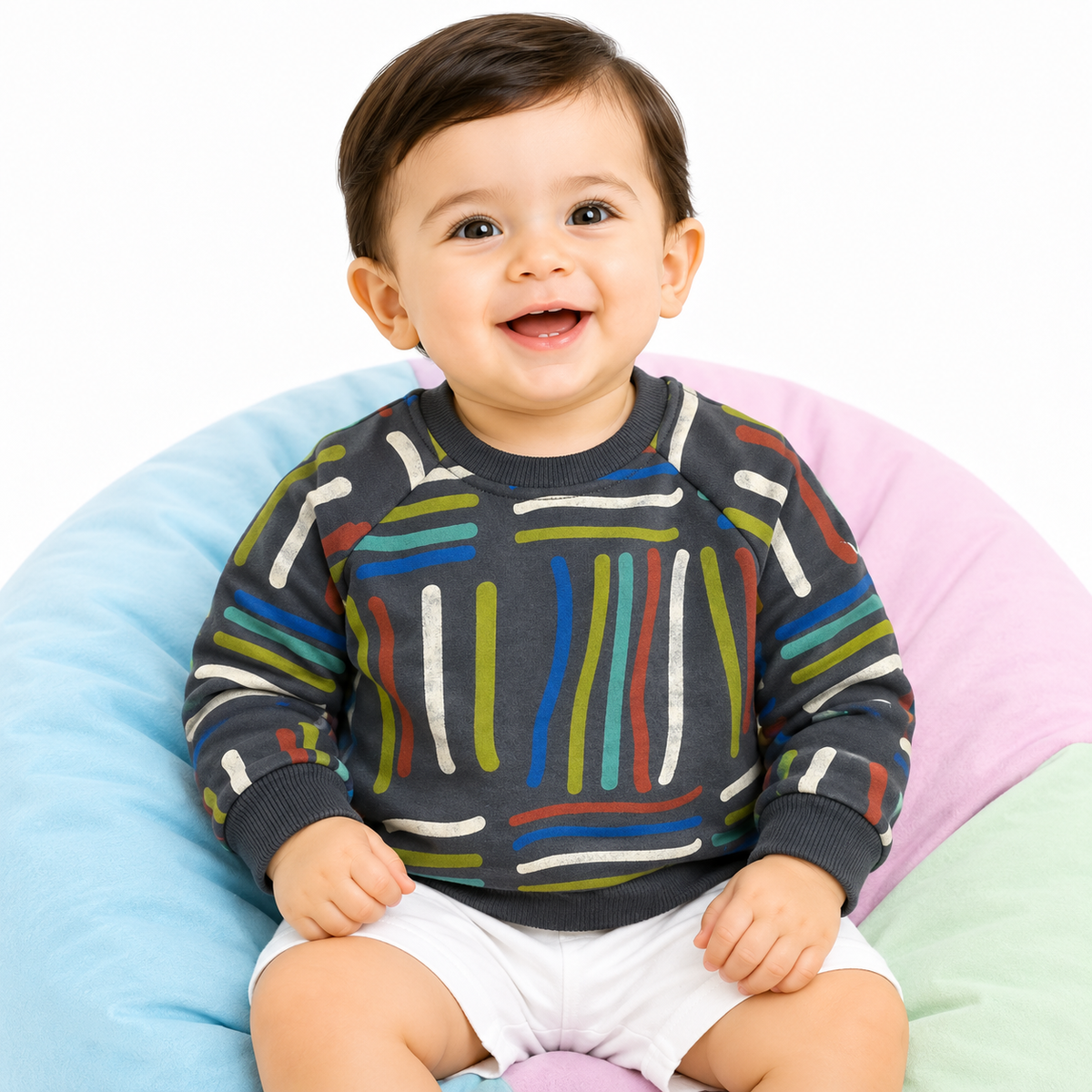 Baby boys Grey Cotton Sweat Shirt Casual Wear