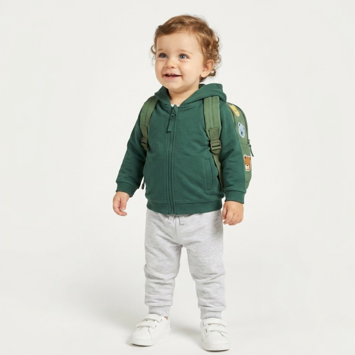 Baby Boys Solid Hooded Jacket, Green