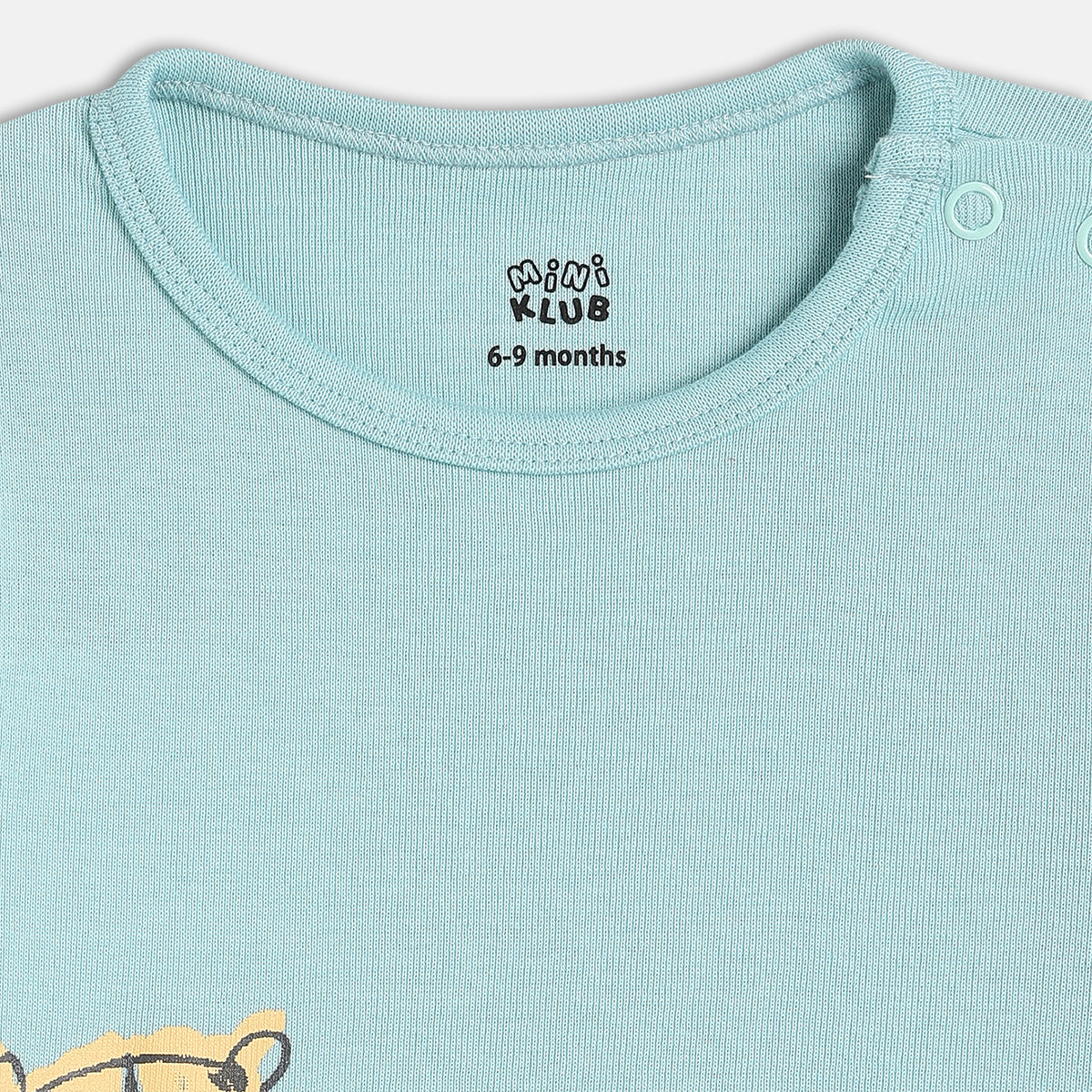 Boys Multi Full Sleeve Knit T-Shirt And Bottom