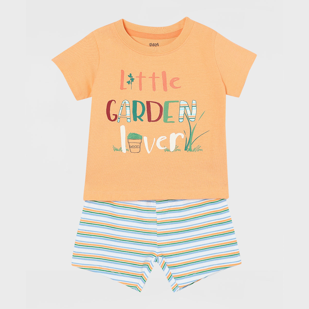 Boys Peach T-Shirt And Bottom Set
