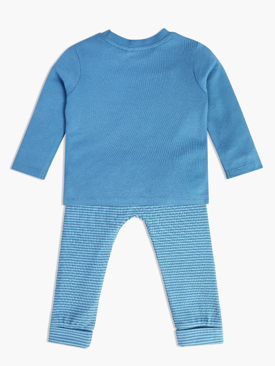 Minicuddles Boys Baby Top And Bottom - Blue