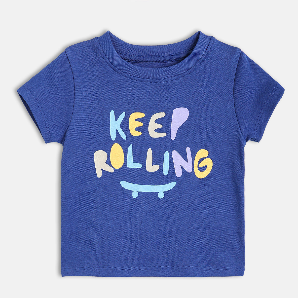 Boys Blue Half Sleeve Knit T-Shirt
