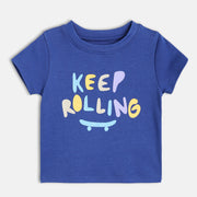 Boys Blue Half Sleeve Knit T-Shirt