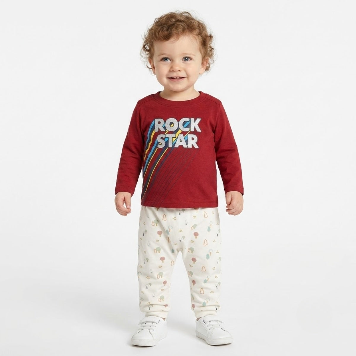Baby Boys Cotton Typographic printed Long Sleeve T-Shirt