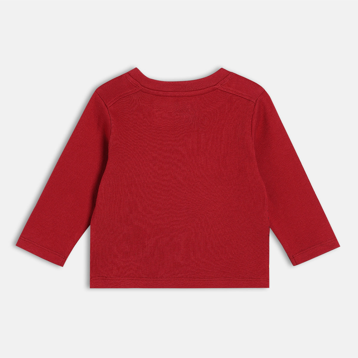 Boys Red Round Neck Long Sleeve T-Shirt