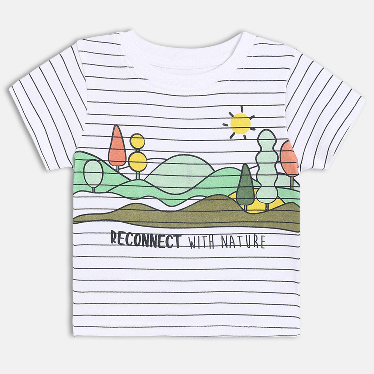 Boys Round Neck Half Sleeve T-Shirt - White