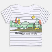 Boys Round Neck Half Sleeve T-Shirt - White