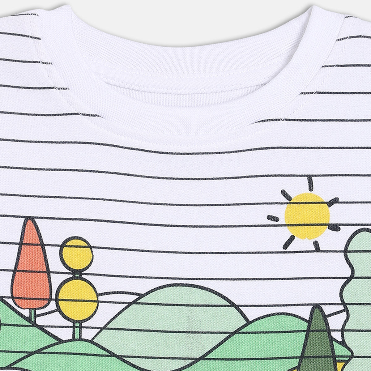 Boys Round Neck Half Sleeve T-Shirt - White