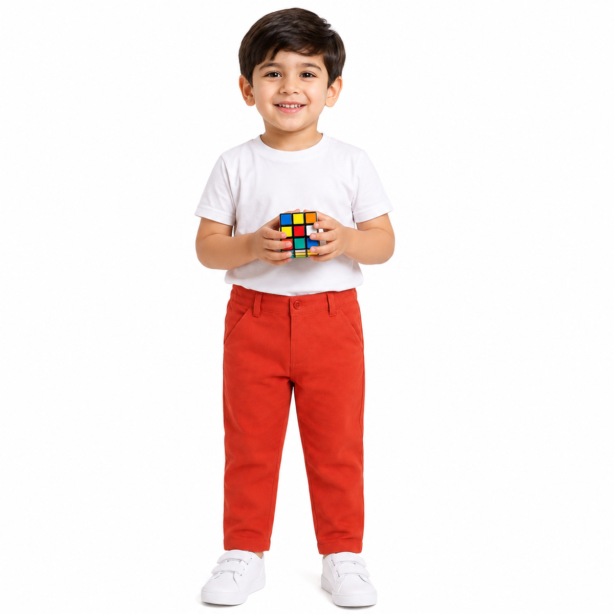 Baby boys Rust Cotton Woven Pant Casual Wear