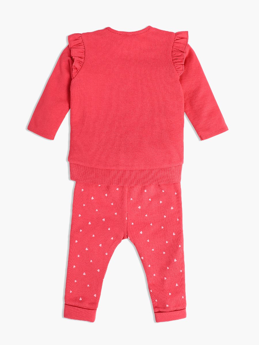 Minicuddles Girl Baby Top And Bottom - Red
